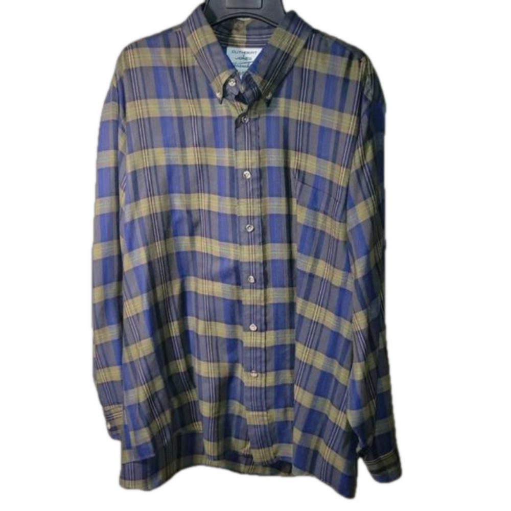 Vintage Cutbert & Jones Shirtmakers XL plaid button down collared dress shirt
